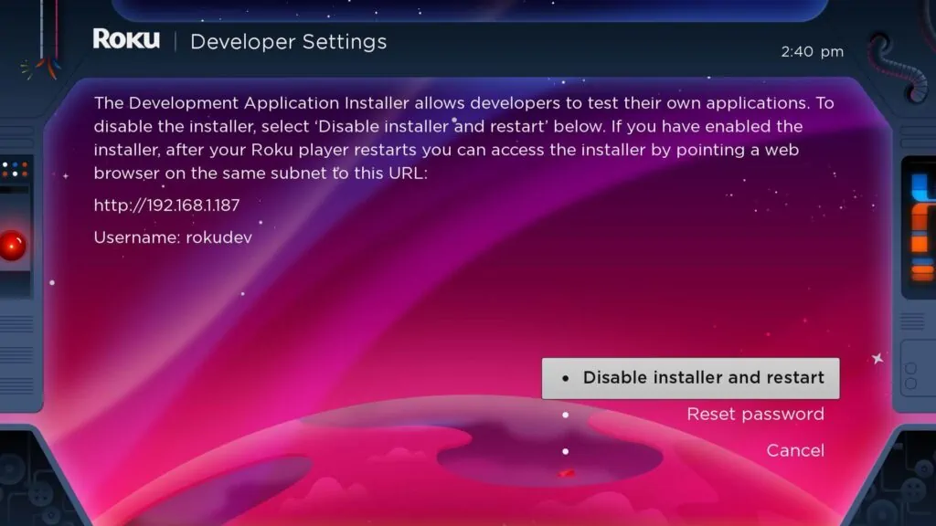 Developer Settings Roku IPTV Setup